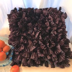 Ruffled Purple/Black Throw Pillow